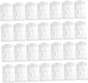 Vaguelly 100pcs Dry Cleaning Bags Clothing Covers for Wardrobe Storage and Dry Cleaner Supply Easy to Use Reusable Tidy Clothes Protection