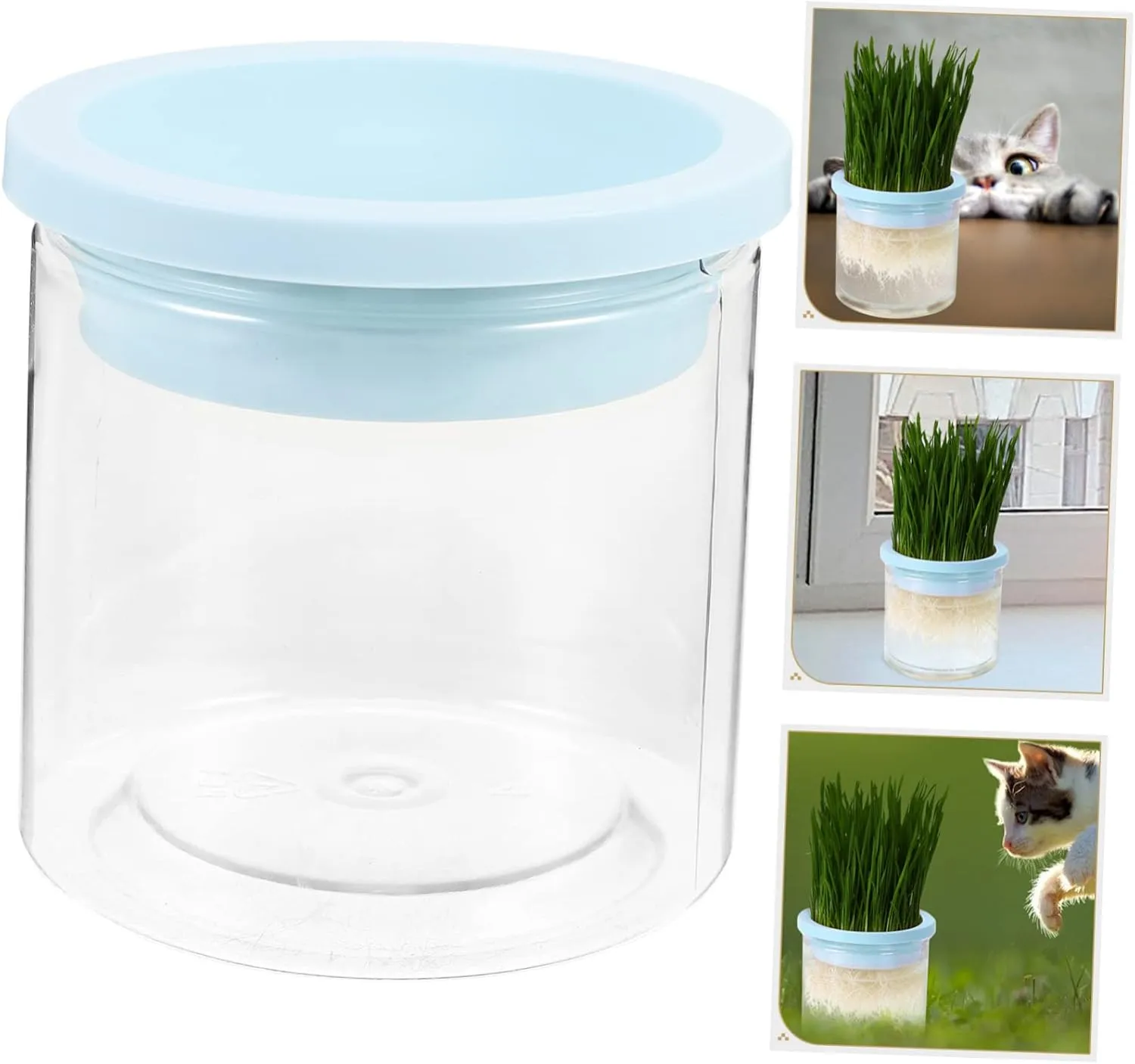 VANZACK 2pcs Cat Grass Planter Box Hydroponic Pot Large Planting Area Easy Cleaning