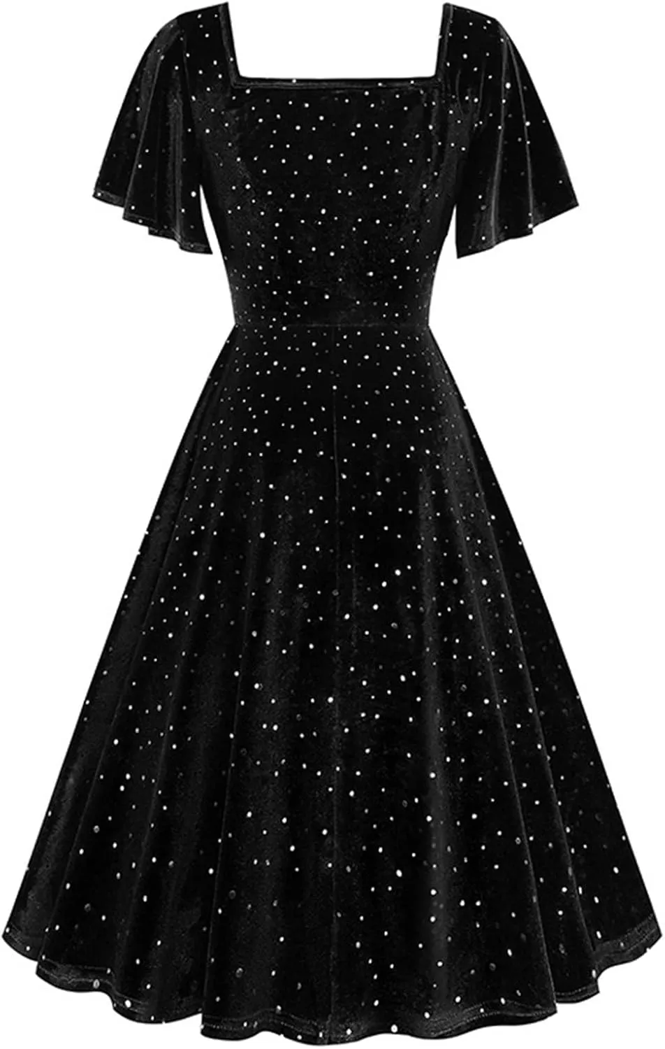 Velvet Dress for Women Vintage Cocktail Dress 1950s Formal Wedding Party 50s 60s Retro Rockabilly Prom Swing Dress