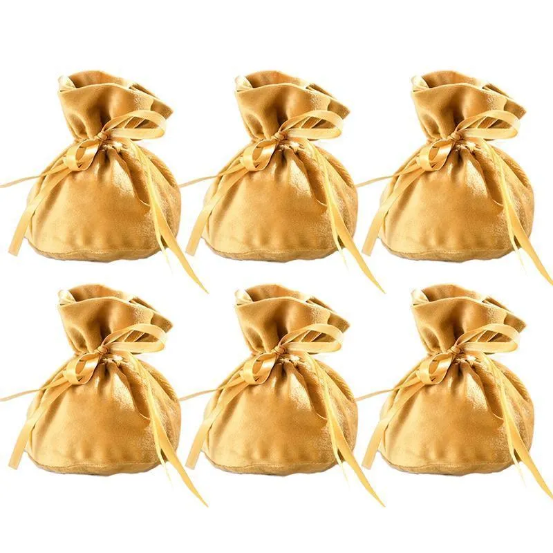 Velvet Jewelry Drawstring Bags 6PCS 7Colours