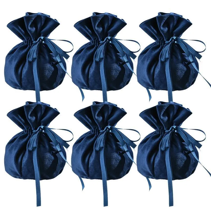 Velvet Jewelry Drawstring Bags 6PCS 7Colours