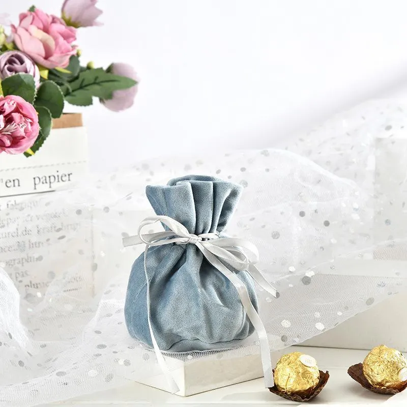 Velvet Jewelry Drawstring Bags 6PCS 7Colours
