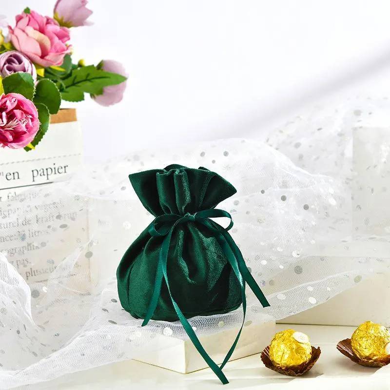 Velvet Jewelry Drawstring Bags 6PCS 7Colours