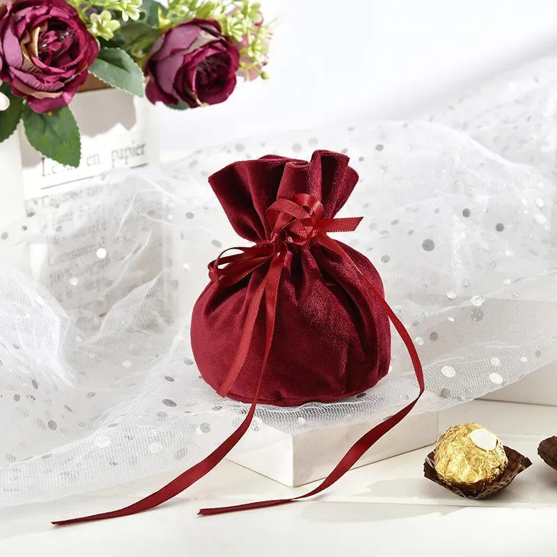 Velvet Jewelry Drawstring Bags 6PCS 7Colours