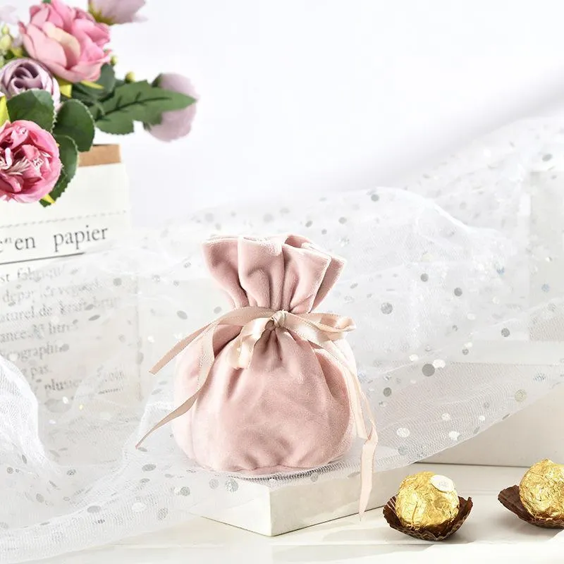 Velvet Jewelry Drawstring Bags 6PCS 7Colours