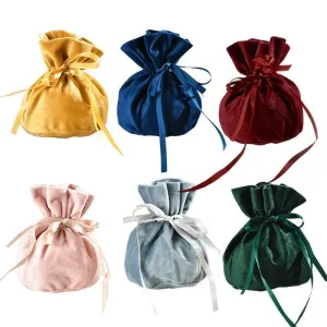 Velvet Jewelry Drawstring Bags 6PCS 7Colours