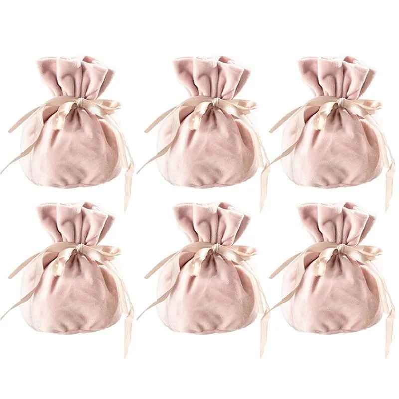 Velvet Jewelry Drawstring Bags 6PCS 7Colours