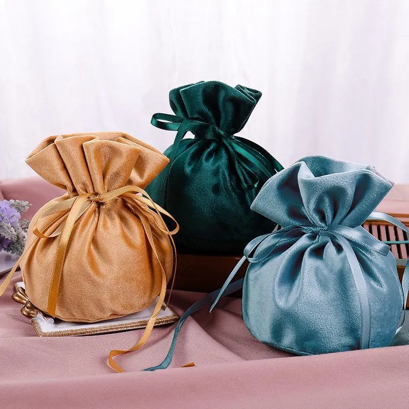 Velvet Jewelry Drawstring Bags 6PCS 7Colours