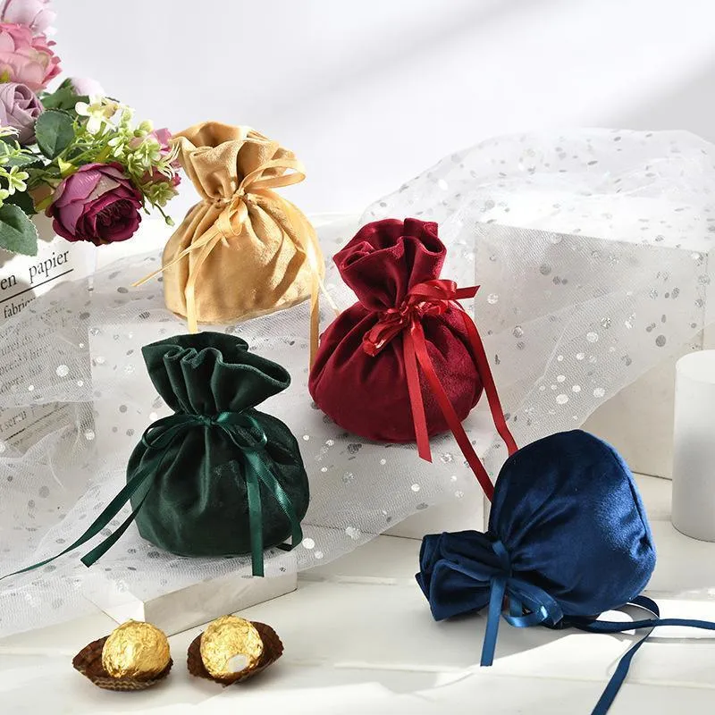 Velvet Jewelry Drawstring Bags 6PCS 7Colours