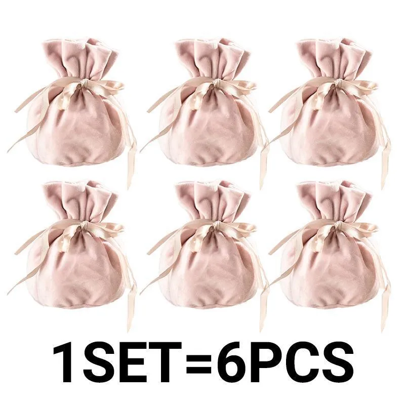 Velvet Jewelry Drawstring Bags 6PCS 7Colours