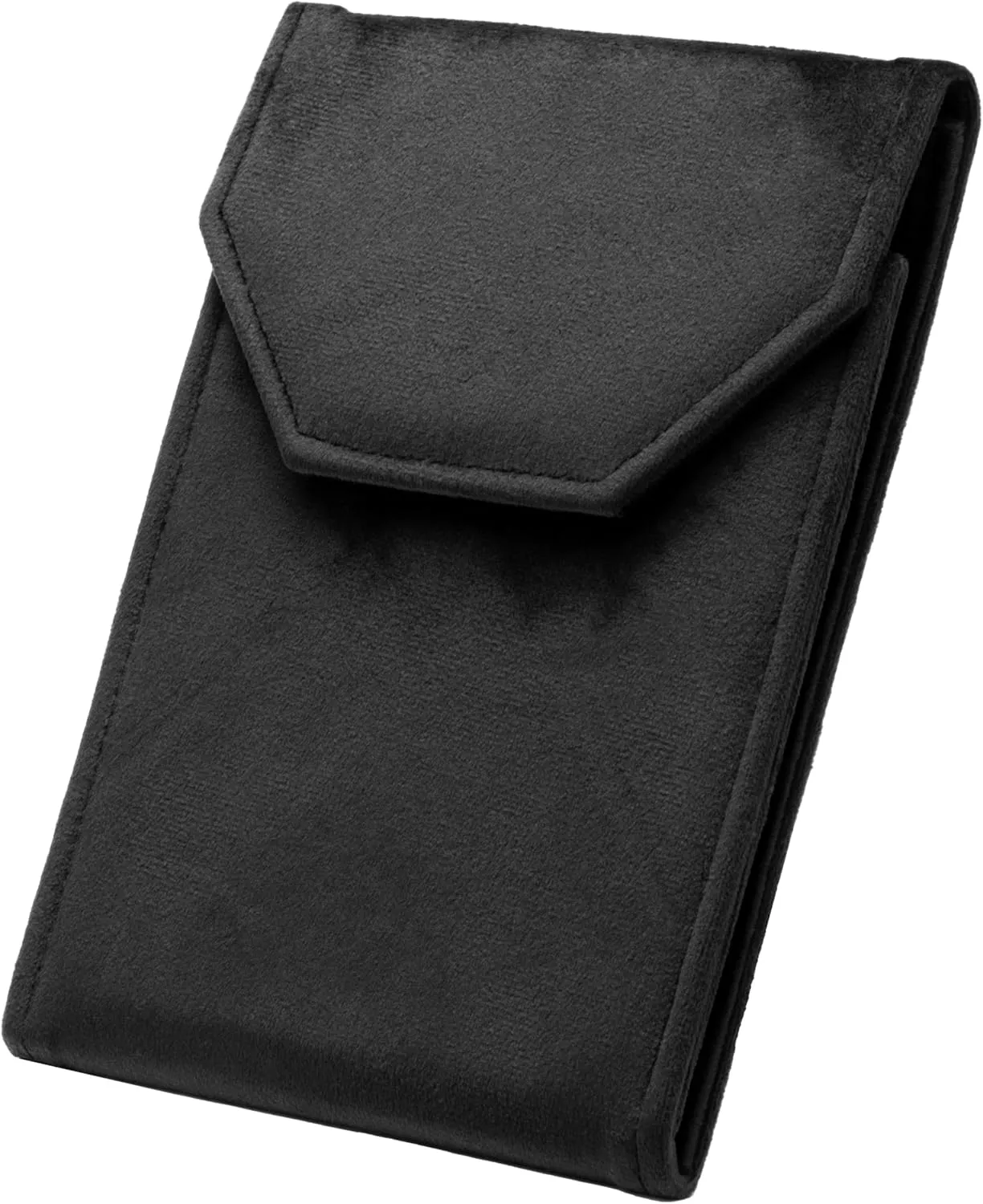Velvet Necklace Jewelry Travel Folder Storage Display Case (Black)