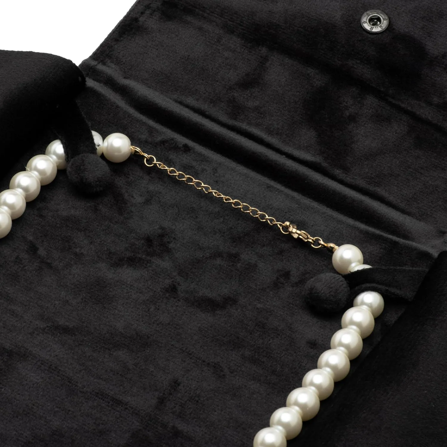 Velvet Necklace Jewelry Travel Folder Storage Display Case (Black)