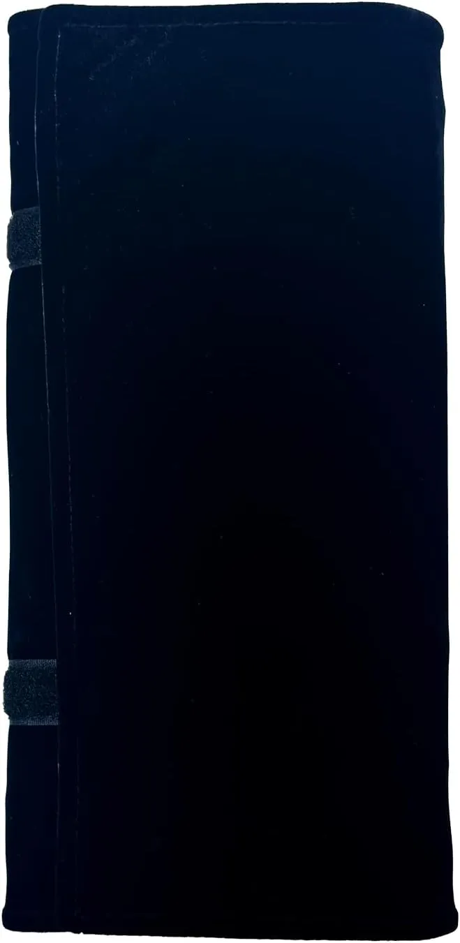 Velvet Travel Jewelry Roll Bag Organizer for Necklace, Elastic Band and Anti-winding, Large, Black and Gray