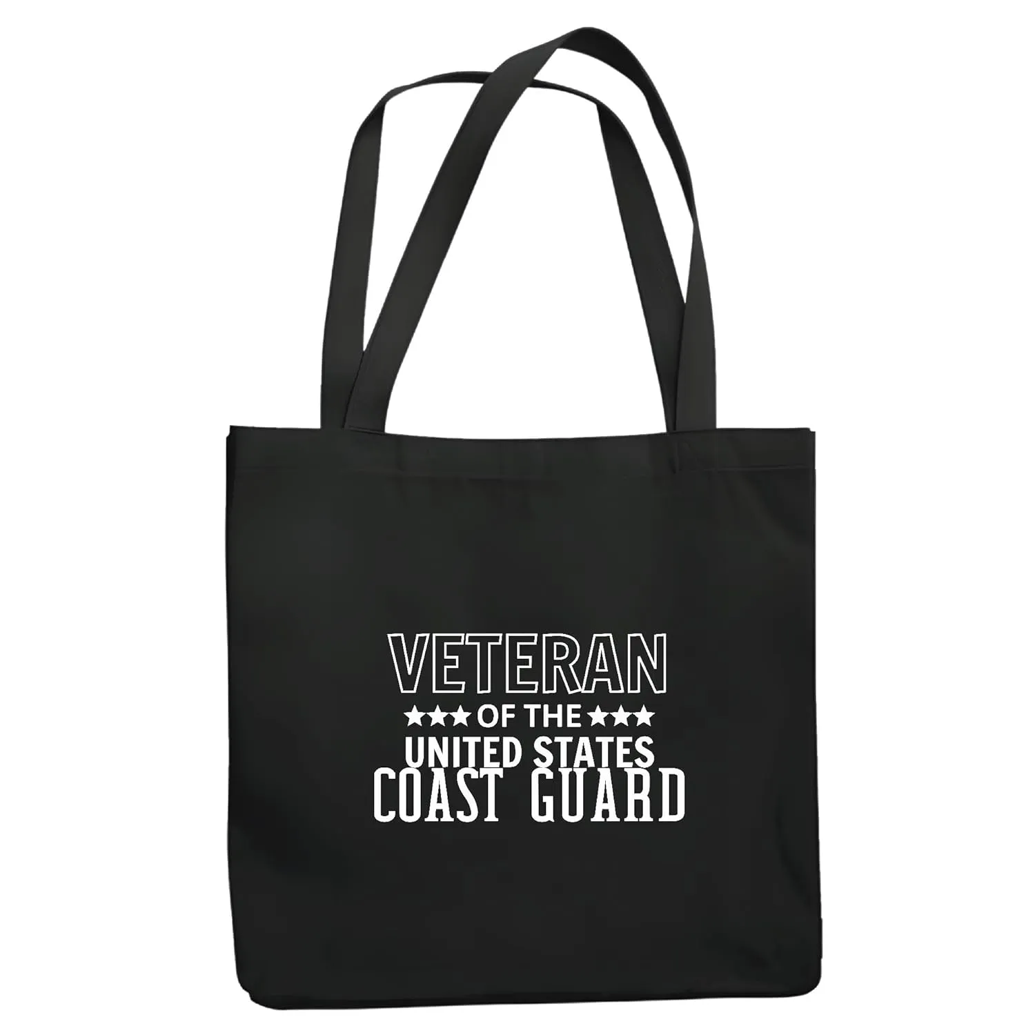 Veteran of US Coast Guard Navy Black Multicolor Canvas Tote Bag