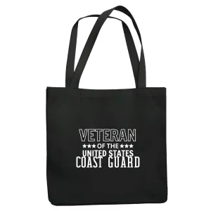 Veteran of US Coast Guard Navy Black Multicolor Canvas Tote Bag