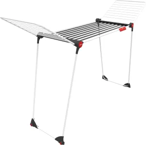 Vileda Clothes Airer, White/Black/Red, Trockenleinenlänge: 21m