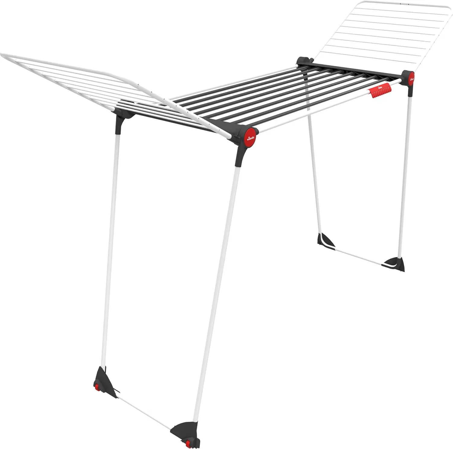 Vileda Clothes Airer, White/Black/Red, Trockenleinenlänge: 21m