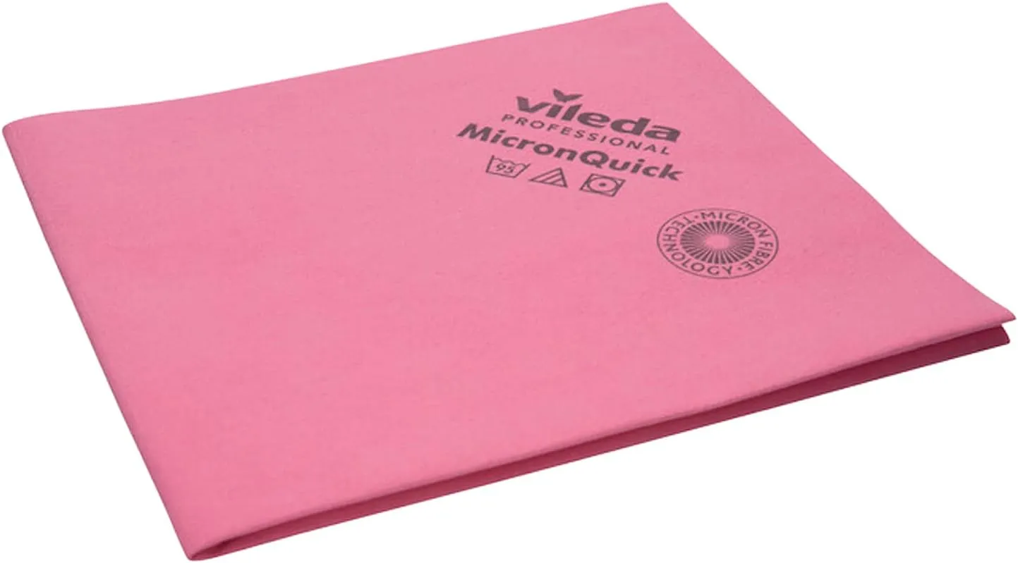 Vileda Professional MicronQuick Microfiber Wipe – Pack of 5 Cleaning Cloth for Pre-Preparation Methods – Lint Free and Improved Wear Resistance - Streak Free Surface Cleaning