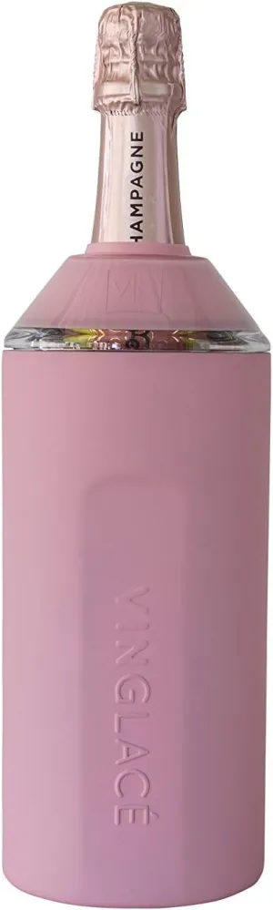 Vinglacé Wine Bottle Chiller- Portable Champagne Insulator- Stainless Steel Wine Cooler Sleeve, Rose