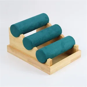 Vintage Wood Velvet T Frame Bracelet Link Watch Jewelry Storage Box Jewelry Display Stand Stand (Color : OneColor)