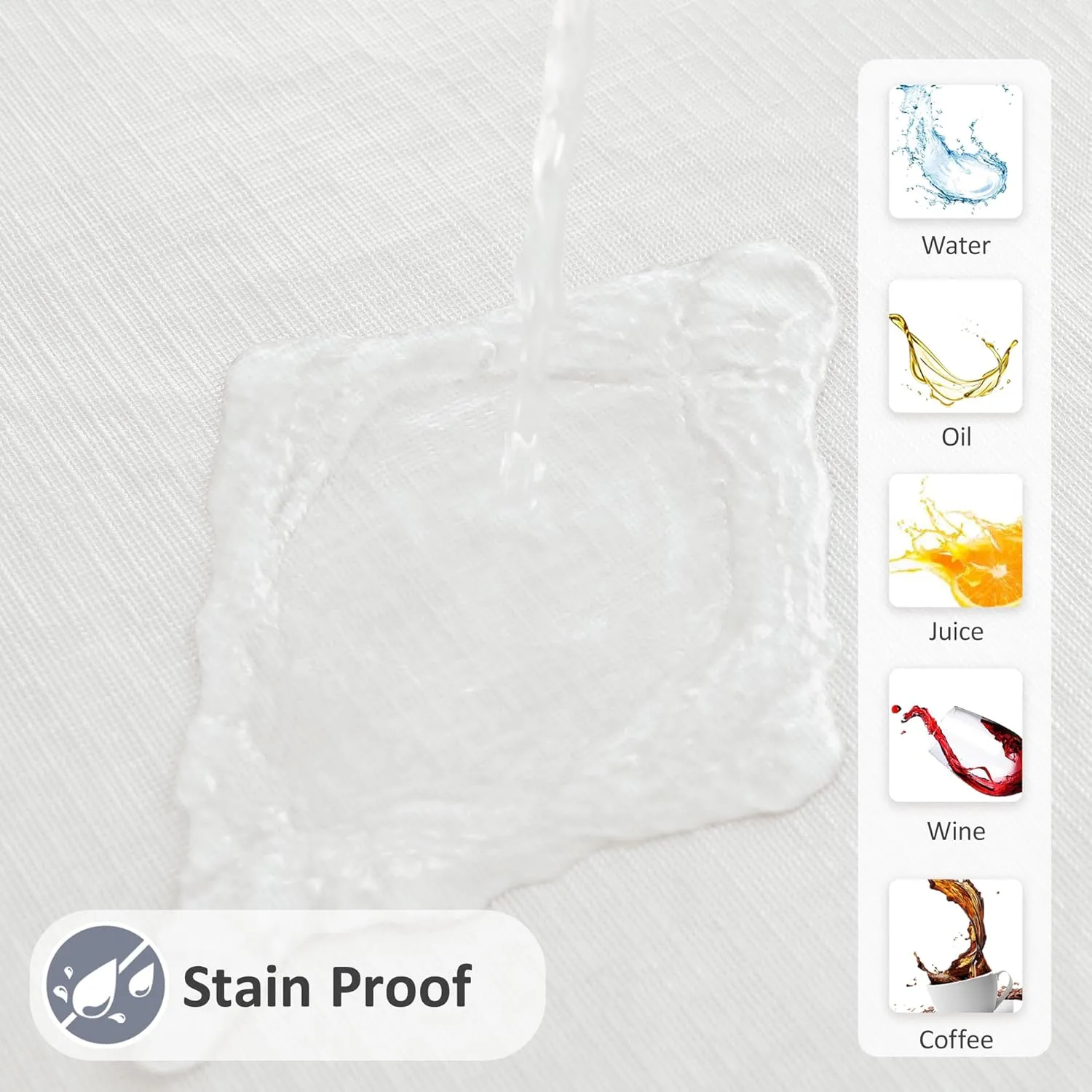 Vinyl Tablecloth with Flannel Backing-6 Pack Ivory 60x84 Inch Waterproof PEVA Table Cloth Outdoor Plastic Table Sheets-Wipeable Spillproof Oilcloth Covers for Picnic Party Camping Dining