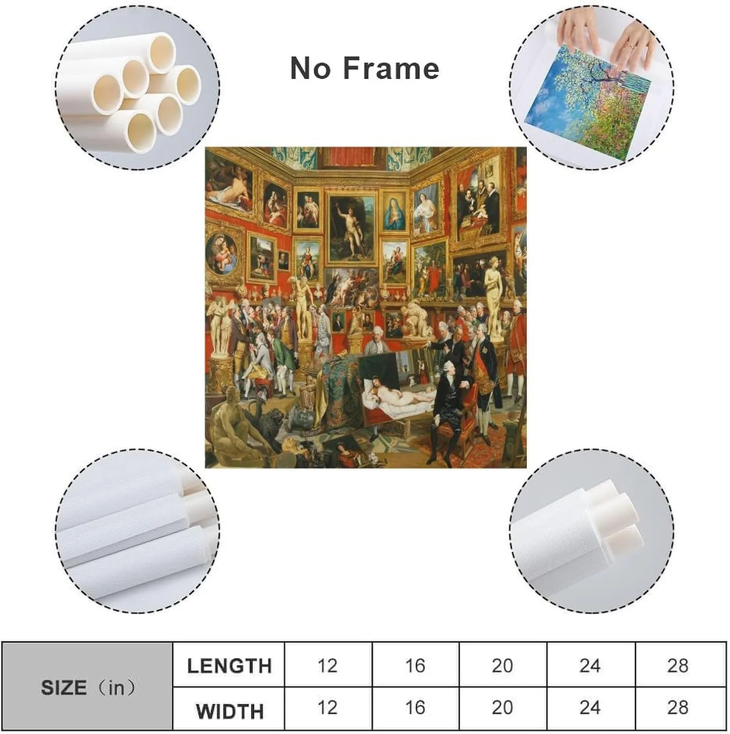 VISISORT Johan Zoffany-Tribuna of The Uffizi Poster Poster Decorative Painting Canvas Wall Art Living Room Posters Bedroom Painting 28x28inch(70x70cm)