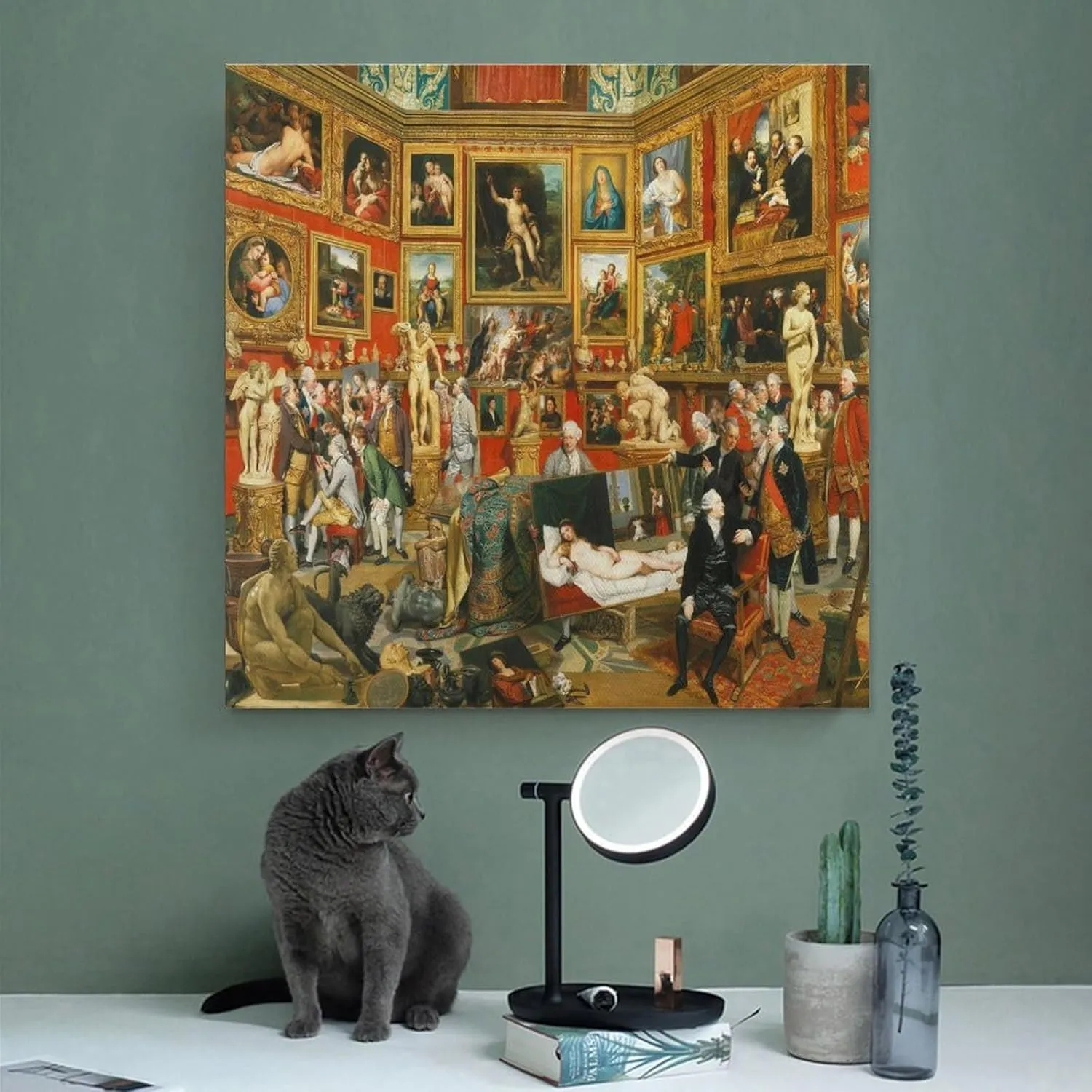 VISISORT Johan Zoffany-Tribuna of The Uffizi Poster Poster Decorative Painting Canvas Wall Art Living Room Posters Bedroom Painting 28x28inch(70x70cm)