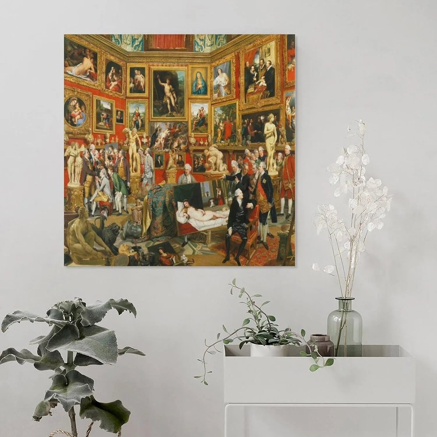 VISISORT Johan Zoffany-Tribuna of The Uffizi Poster Poster Decorative Painting Canvas Wall Art Living Room Posters Bedroom Painting 28x28inch(70x70cm)