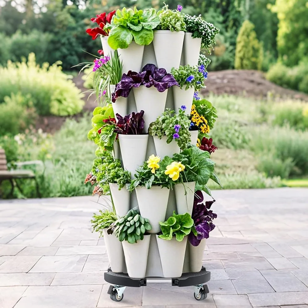 W B D WEIBIDA Plant Caddy with Locking Wheels Heavy Duty, Adjustable 12 to 18 Inch Plant Roller Base, Rolling Pot Stand for Large Planter and Pots, 440 Lbs Capacity Round Dolly for Indoor/Outdoor Use