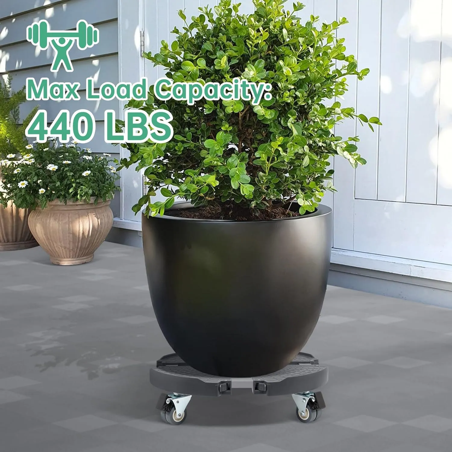 W B D WEIBIDA Round Dolly with Wheels Heavy Duty, Adjustable Pot Dolly 16-20 Inch, Large Plant Mover Indoor Outdoor, Muti Functional Rolling Dolly for Trash Can, Keg, Drum, Barrel