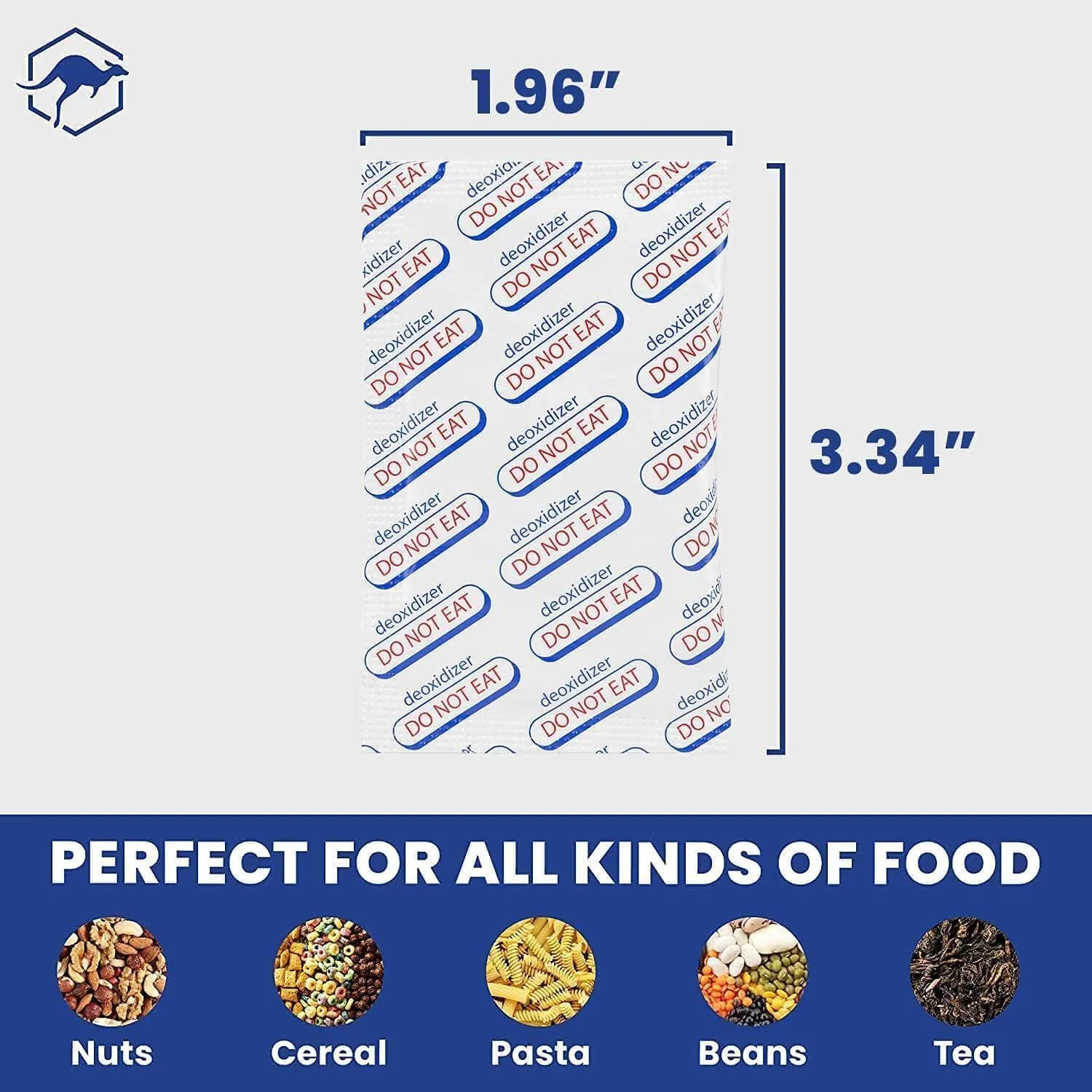 Wallaby 400cc Oxygen Absorbers for Long Term Food Storage 100 count (10х Packs of 10) Bulk - FDA Food Grade Packs for Vacuum Mylar Bag, Airtight Container Flour Sugar Cereal, Freeze Dryer & Dehydrator
