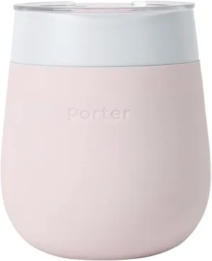 W&P Porter Insulated Glass 11 oz | No Metallic Aftertaste Ceramic Coated for Beer, Wine, Cocktails, Coffee, & Tea | Wide Mouth Vacuum Insulated | Dishwasher Safe, Blush