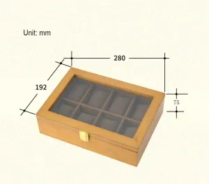 Watch Box Wooden Collection Box/Jewelry Watch Storage Box with Glass Cover Watch Display Box(Color:Black Lining)
