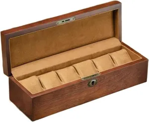 Watch Case 6 Grid Home Watch Storage Boxes High-end Wooden Watch Organizers Jewelry Sorting and Collection Boxes with Locks Watch Display Box