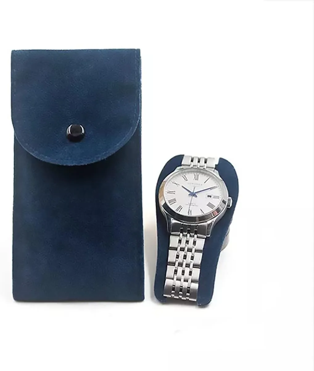 Watch Pouch, Watch Roll, Watch Travel Case for Men and Women Portable Velvet Watch Pouch Watch Storage Bag ​and Organizer Protective Watch Box Pouch with (2 pieces Blue)