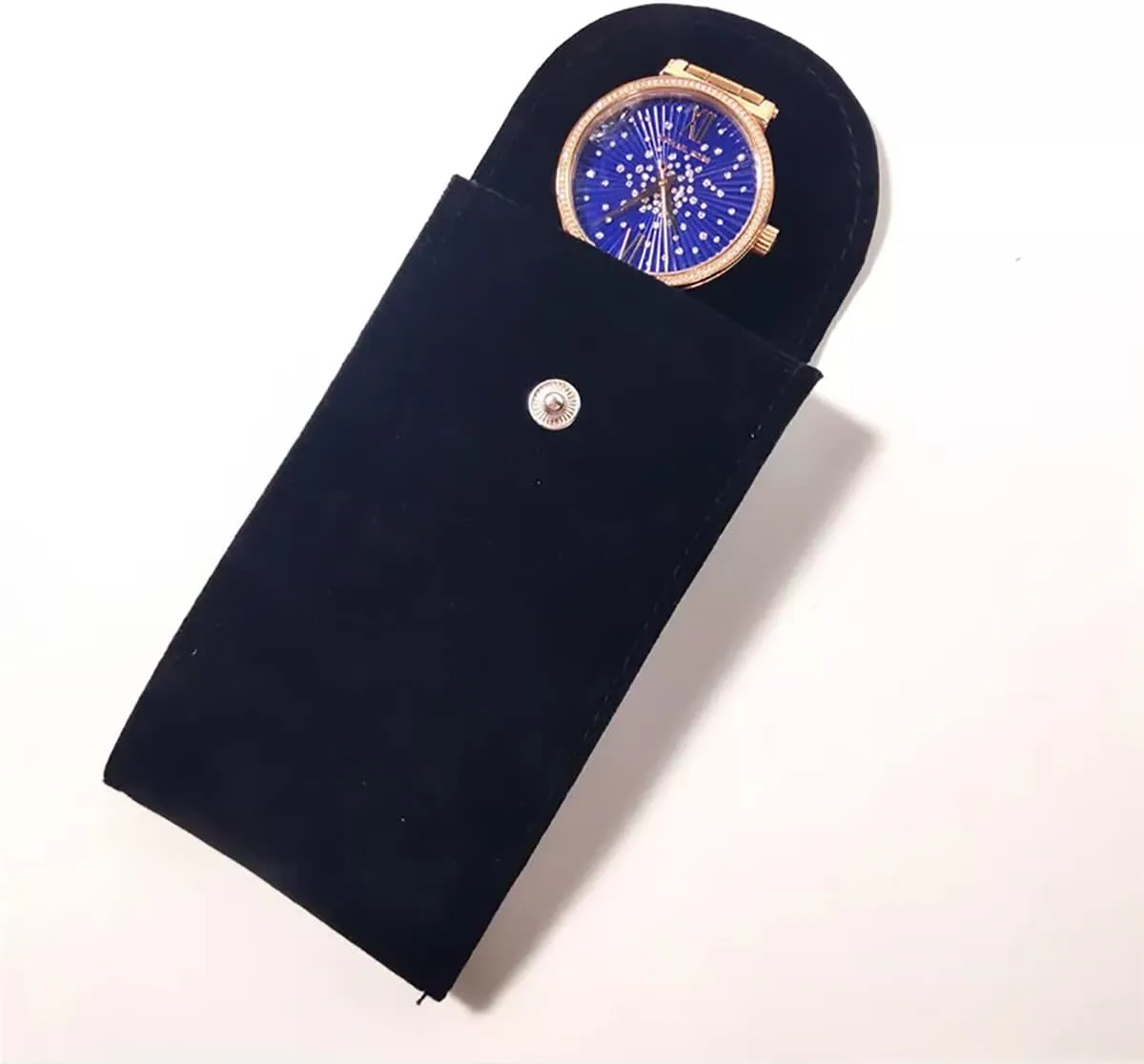 Watch Pouch, Watch Roll, Watch Travel Case for Men and Women Portable Velvet Watch Pouch Watch Storage Bag ​and Organizer Protective Watch Box Pouch with (2 pieces Blue)