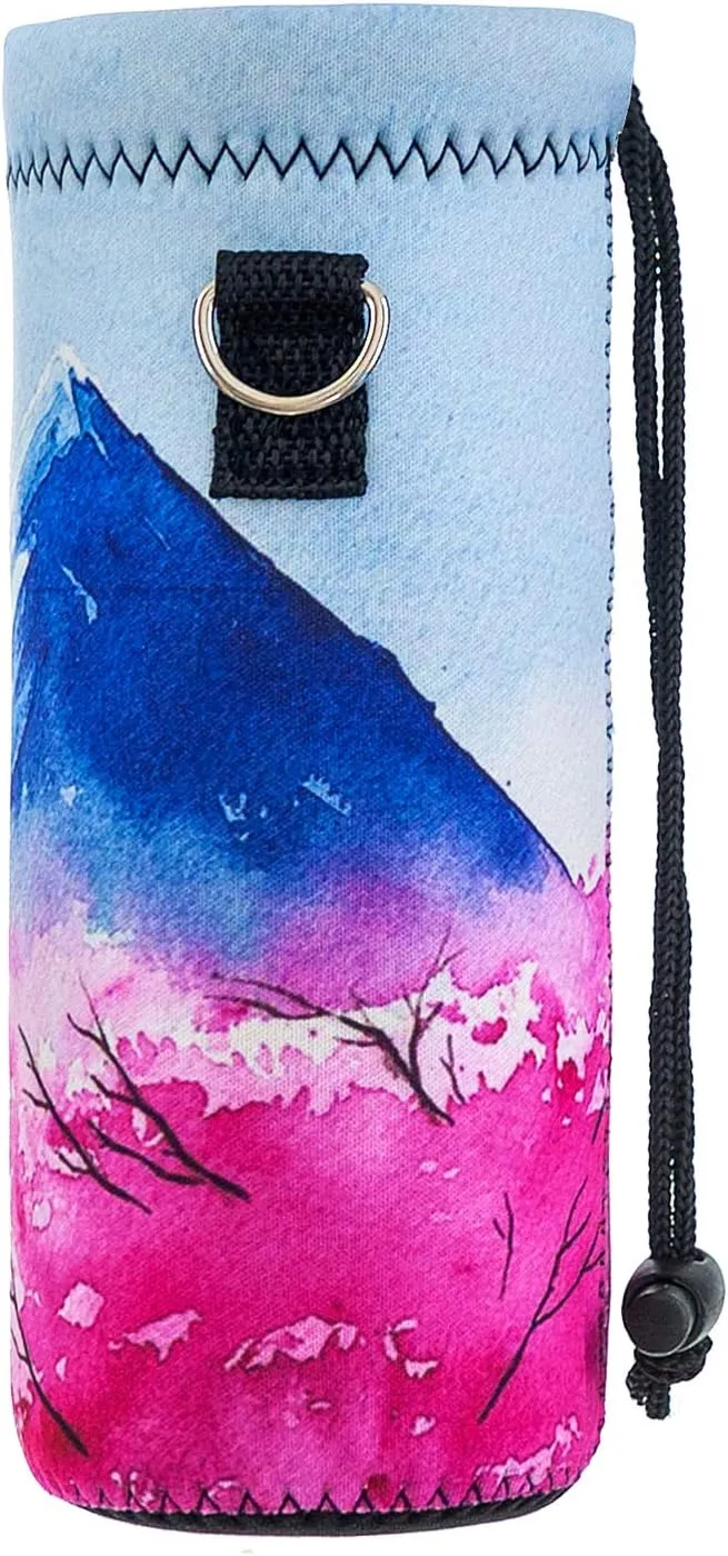 Water Bottle Sling Case Bag Carrier Holder - 500ML 750ML 1000ML Neoprene Water Bottle Sleeve Cooler Cover Pouch with Adjustable Shoulder Strap for Men Women Travel Camping Walking Hiking Running