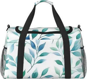 Watercolor Leaves Travel Duffel Bag Tote Bag Sports Gym Bag For Women And Men