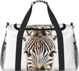 Watercolor Zebra Travel Duffel Bag Tote Bag Sports Gym Bag For Women And Men