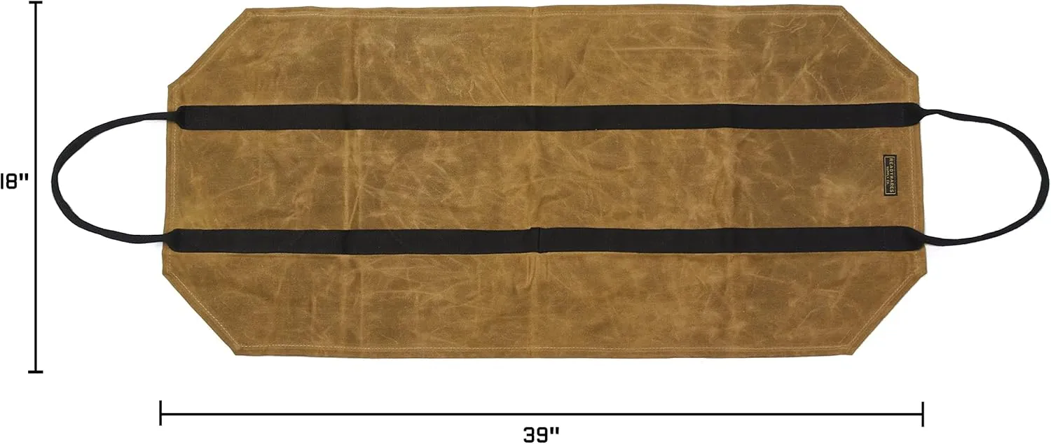 Waxed Canvas Firewood Carrier, Heavy Duty Log Carrier for Firewood, Wood Carrier for Firewood, Classic Durable Design Tan