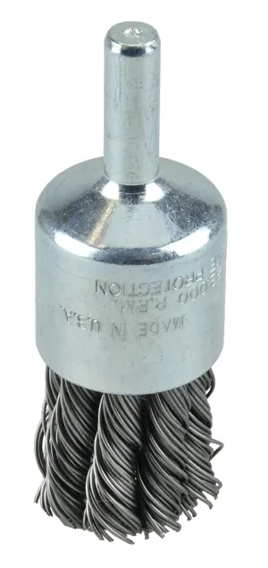 Weiler 10028 1-1/8" Knot Wire End Brush, .020" Steel Fill, Made in the USA