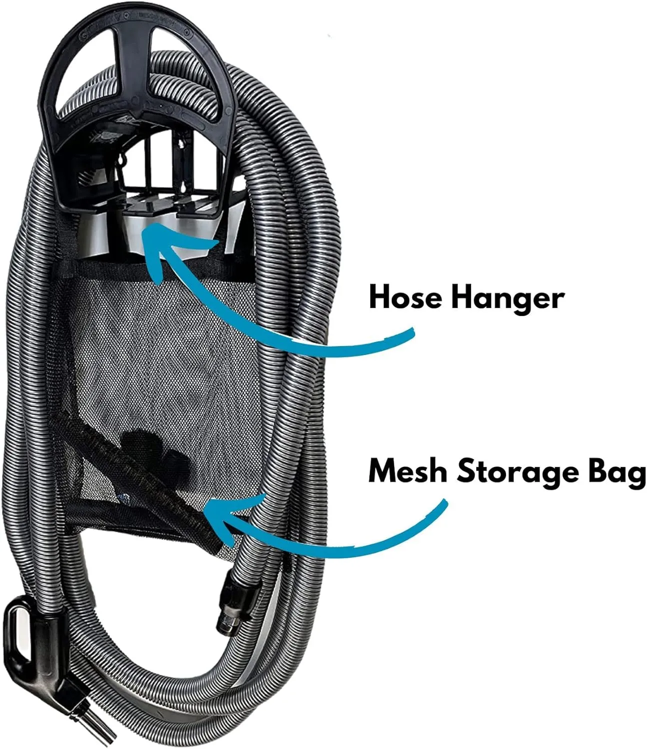 Wessel-Werk Central Vacuum Hose Kit with Floor and Household Attachments for Central Vacuum, Crushproof Hose with On/Off Switch Control and 1.25inch (32mm) Central Vac Accessories (30ft. Hose)
