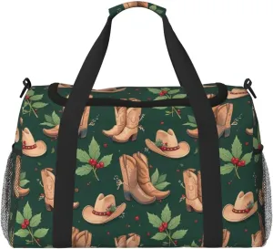 Western Horse Christmas Travel Duffel Bag Tote Bag Sports Gym Bag For Women And Men