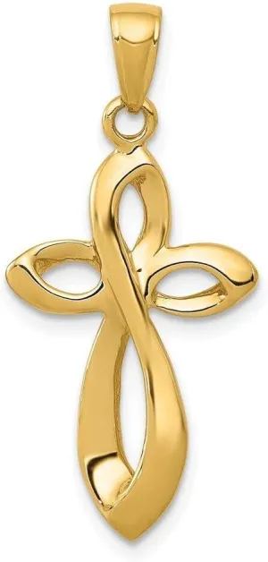 Whimsical Charms Collection Enchanted Elegance Charms Collection 14K Polished w/Satin Figure 8 Cross Pendant Design-KLD958-7815