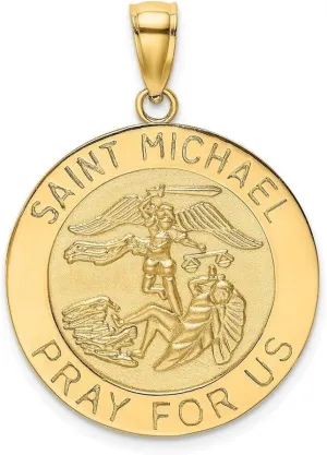 Whimsical Charms Collection Enchanted Elegance Charms Collection 14K Polished/Satin Saint Michael Medal Charm Design-KLD958-6328