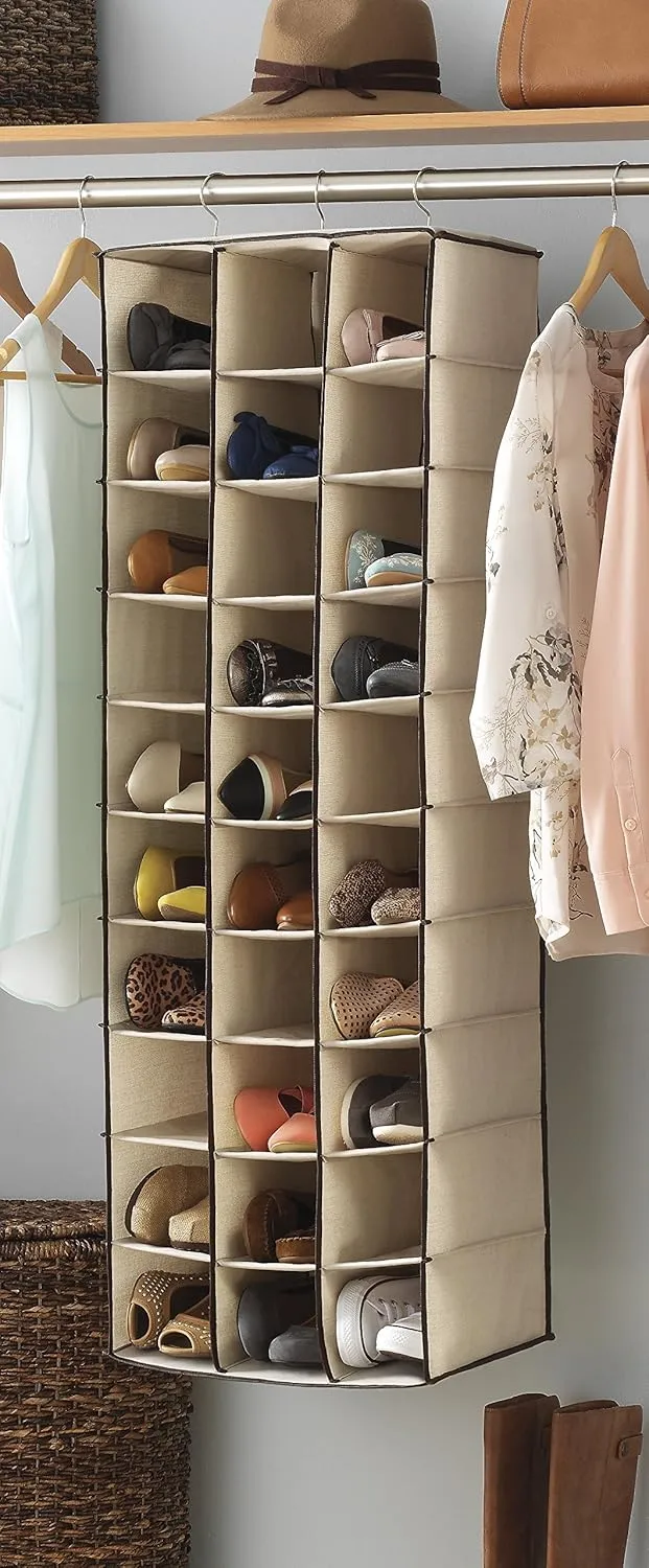 Whitmor 30 Section Hanging Shoe Shelves, Tan