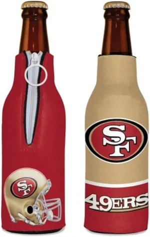 WinCraft San Francisco 49ers NFL Team Bottle Cooler, Red, 12 Ounces, Collapsible, Insulated Foam Cooler