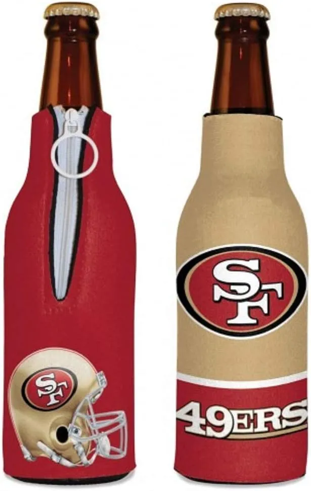 WinCraft San Francisco 49ers NFL Team Bottle Cooler, Red, 12 Ounces, Collapsible, Insulated Foam Cooler