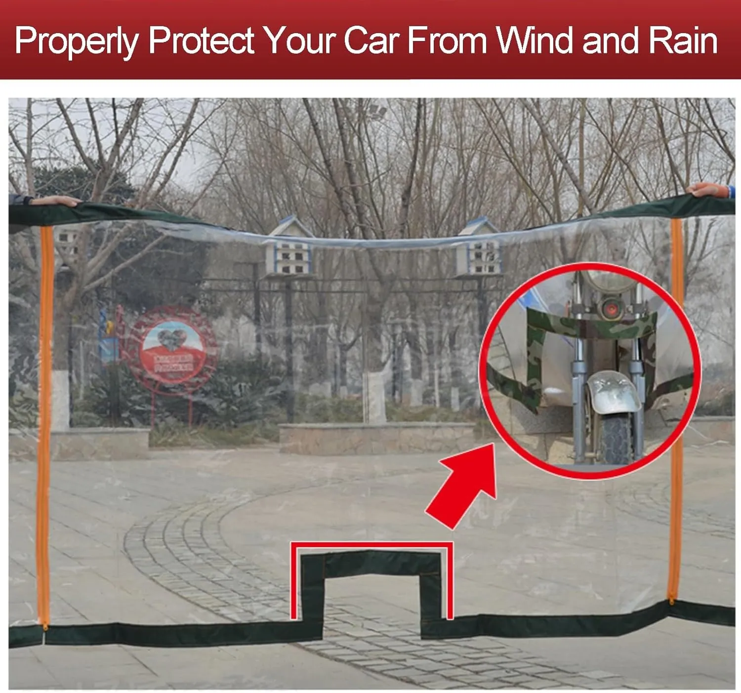 Windproof Electric Tricycle Cover, Reflective Sanbengzi Canvas Awning, Tricycle Frame Canopy, Rain Sun Snow Proof (Size : 75cm/30in)