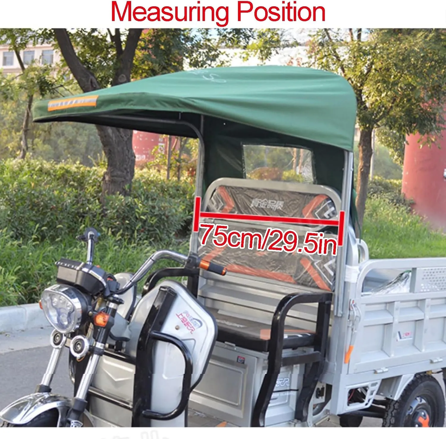 Windproof Electric Tricycle Cover, Reflective Sanbengzi Canvas Awning, Tricycle Frame Canopy, Rain Sun Snow Proof (Size : 75cm/30in)